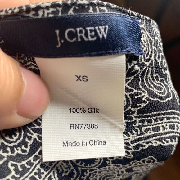 J. Crew 100% Silk Paisley Tank Blouse Size XSmall - Picture 5 of 9